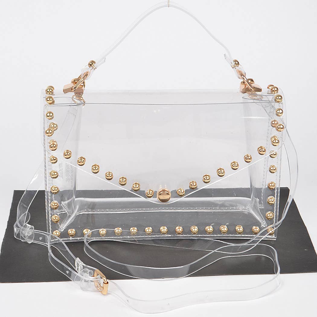 Gold Studded Clear Bag