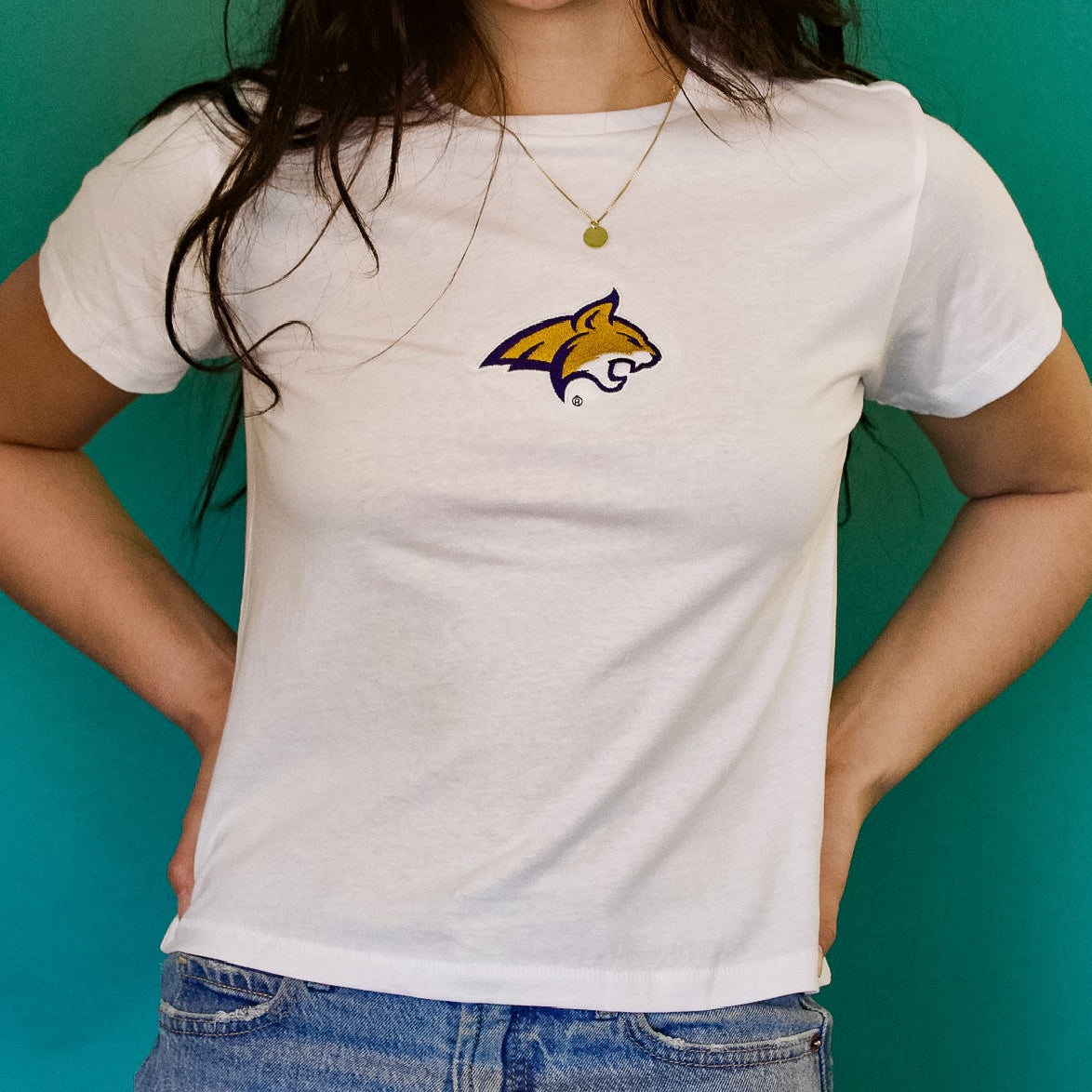 Embroidered Bobcat Baby Tee