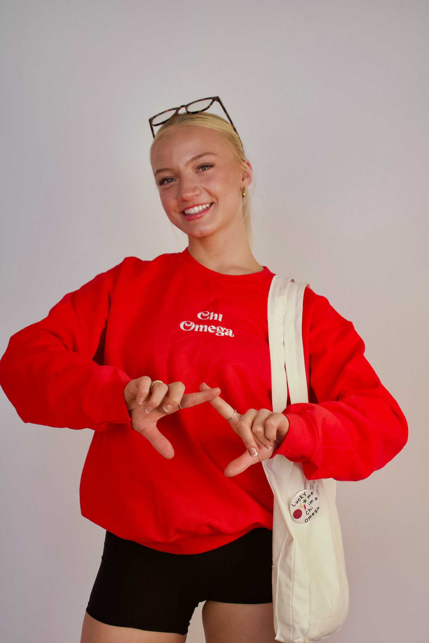 Chi O Embroidered Crewneck