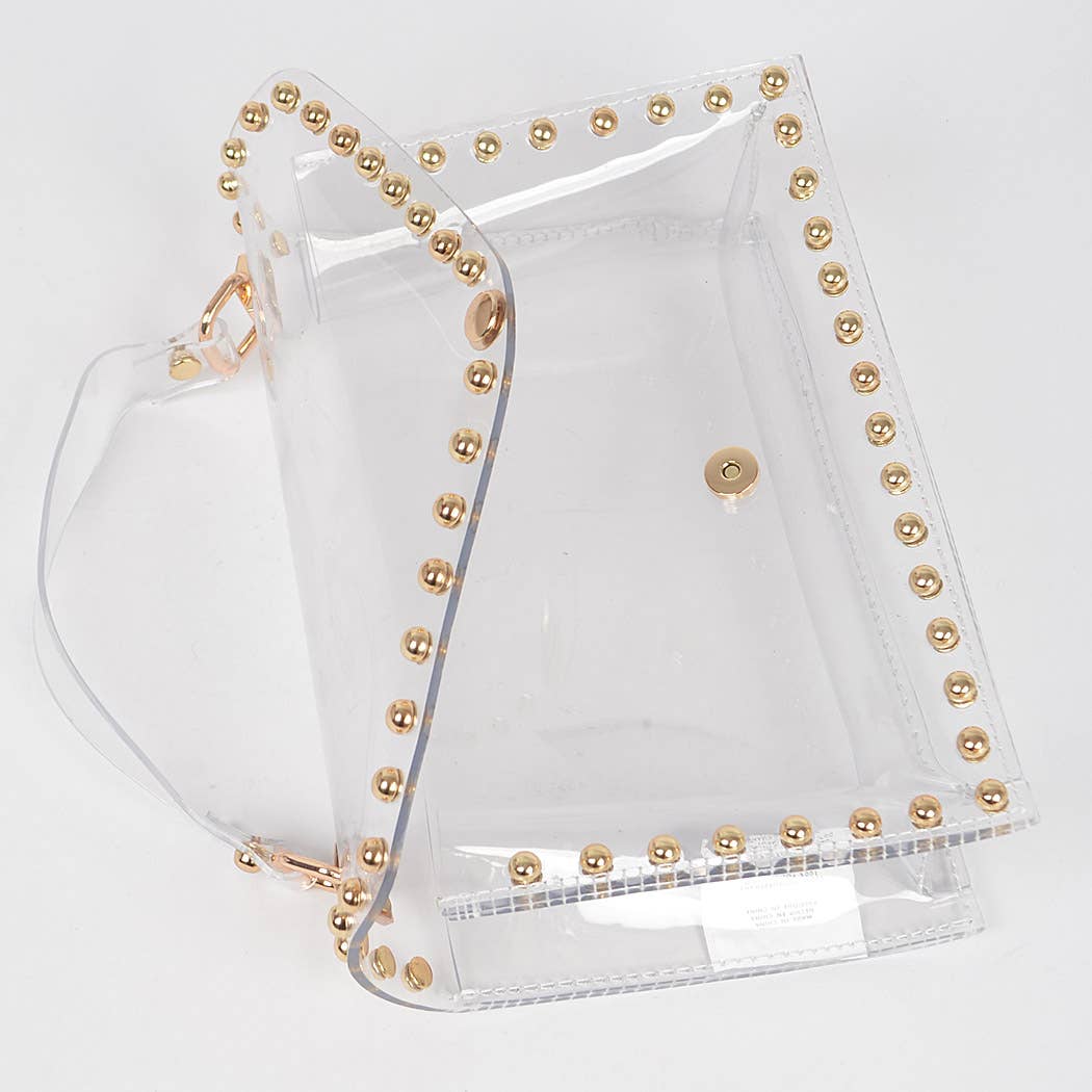 Gold Studded Clear Bag