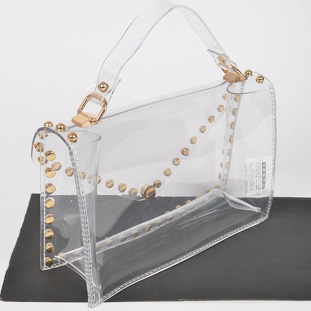Gold Studded Clear Bag