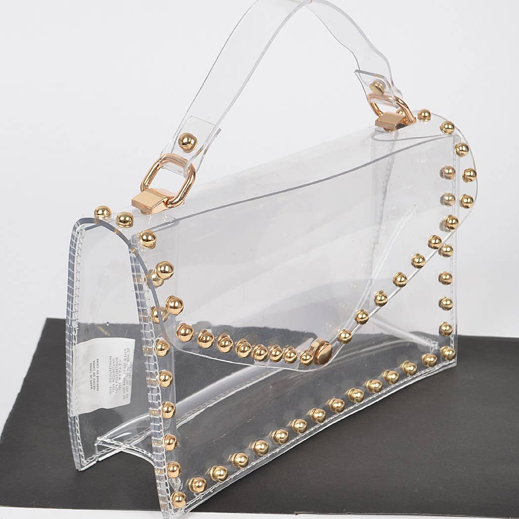 Gold Studded Clear Bag