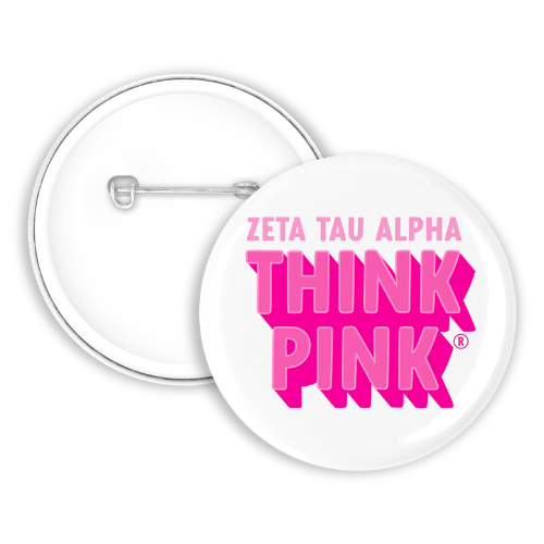 Zeta Tau Alpha Think Pink Button
